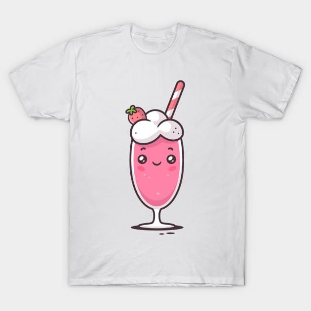 Strawberry Milkshake Kawaii T-Shirt by zoljo